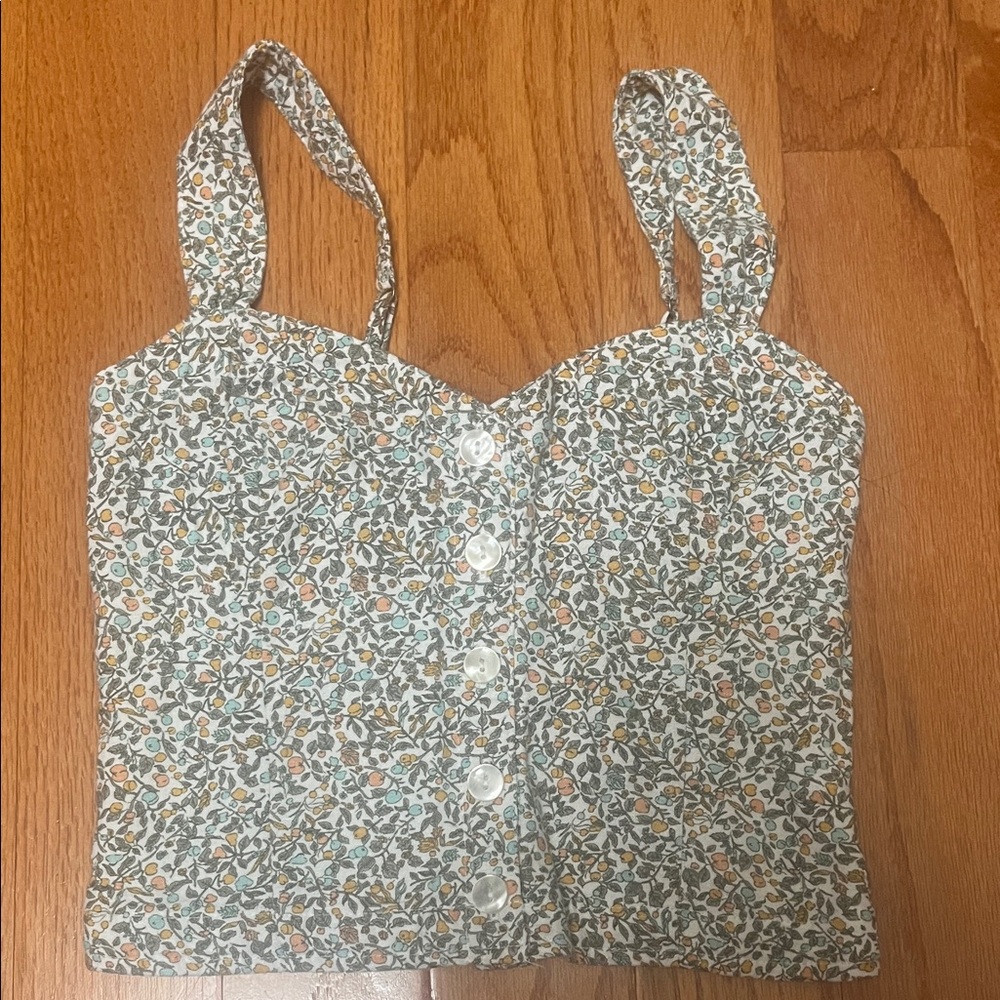 Abercrombie & Fitch Floral Button-Up Tank Top - Multicolor